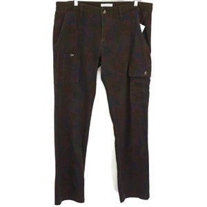 Marc Ecko Mens Cargo Pants Green Wine Glen Check Camouflage Stretch 34 X 32 New